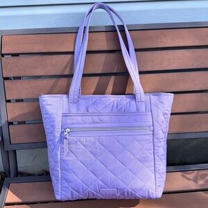 Vera Bradley Lavender Sky Small Tote Bag in Performance Twill